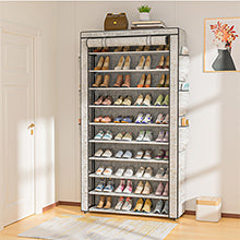 OYREL Shoe Rack 10Tier Large Capacity 50-56Pairs Beautiful Tall Shoe Shelf Free Standing Storage Cabinet Entryway Closet