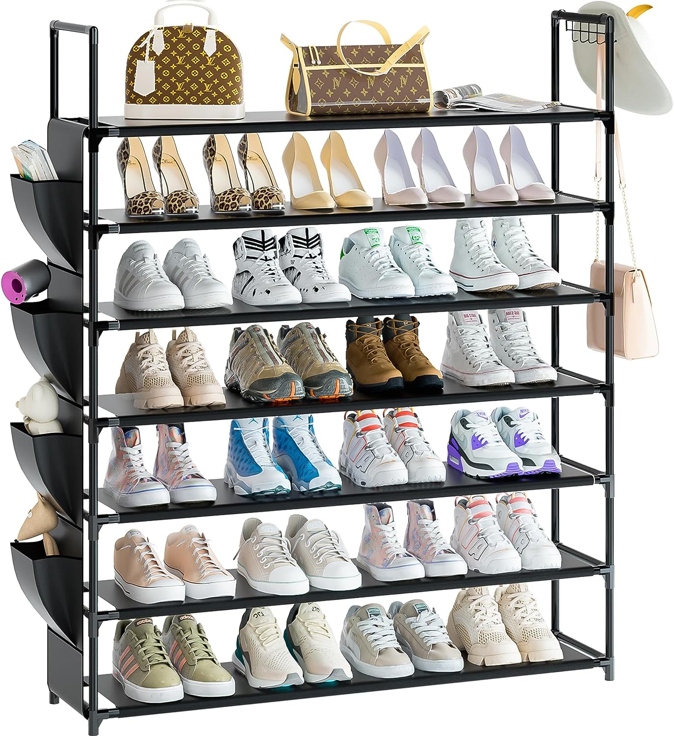 Shoe Rack 7 Tier Shoe Organizer Shoe Storage 28-35Pairs Shoe Rack for Closet Shoe Rack Organizer Entryway Shoe Holder Space Saving Shoe Shelf Shoe Stand Large Tall Shoe Tower Bedroom Garage Door