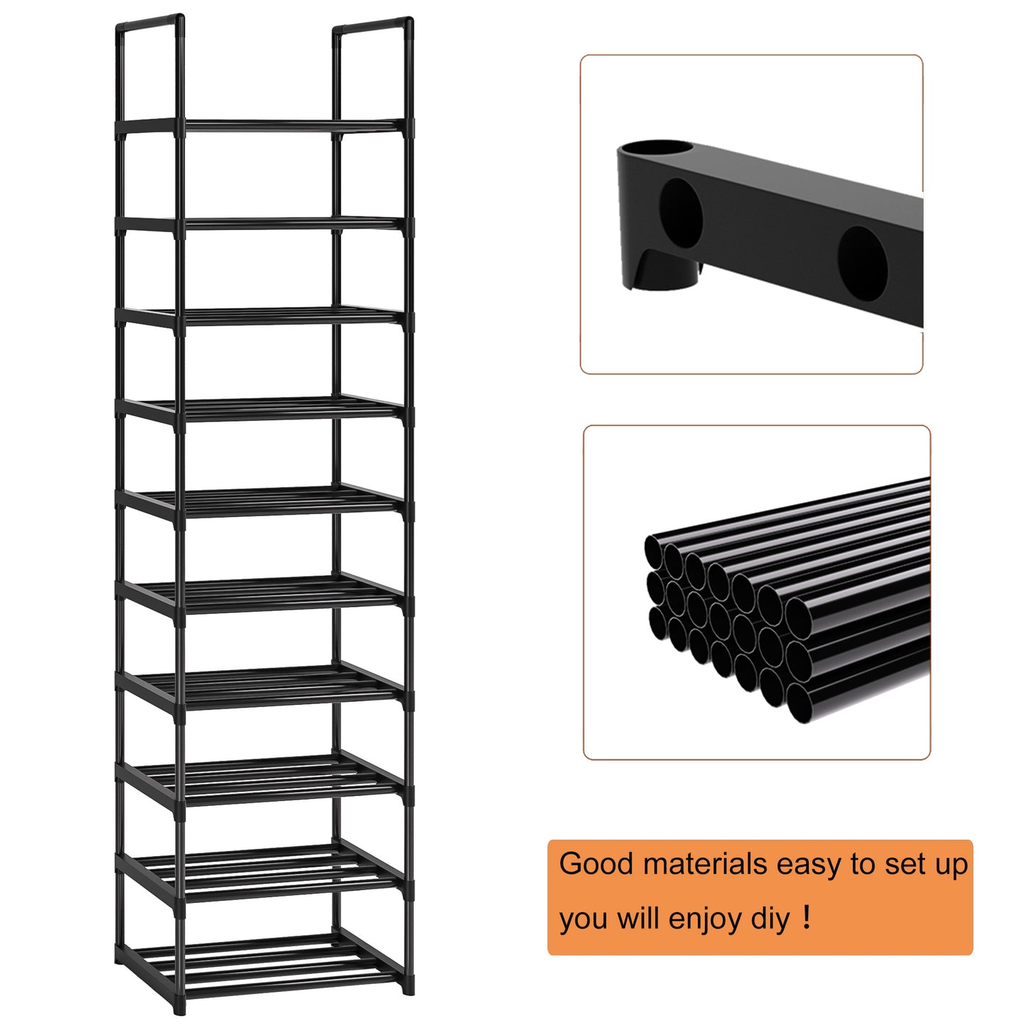 Shoe Rack, Sturdy Metal Shoe Rack Organizer,Narrow Shoe Rack,Shoe Racks for Closets,Shoes Rack,Shoe Stand,Shoe Shelf