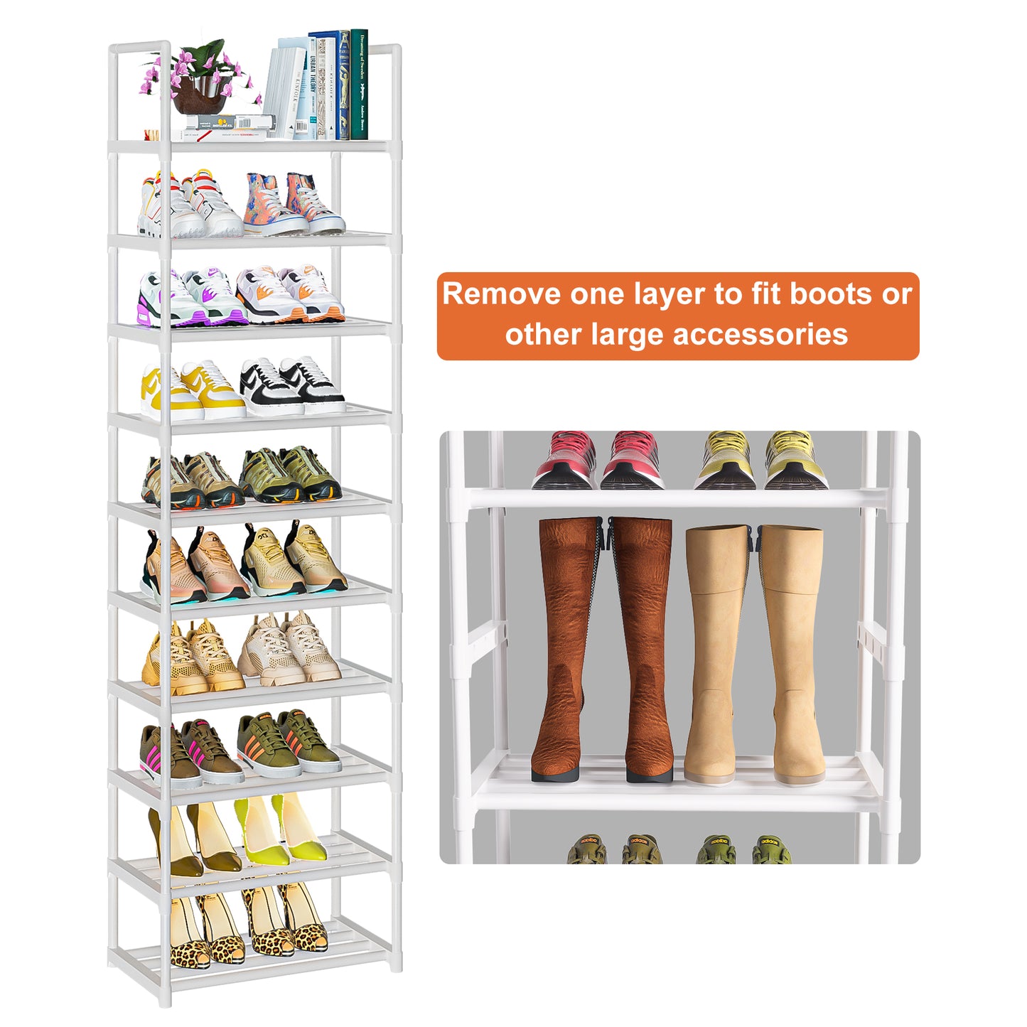 OYREL Shoe Rack, Sturdy Metal Shoe Rack Organizer,Narrow Shoe Rack,Shoe Racks for Closets,Shoes Rack,Shoe Stand,Shoe Shelf