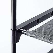 OYREL Large Capacity 8 Tier Shoe Organizer, Grey, Metal Pipe and Fabric, Holds 32-40 Pairs of Shoes