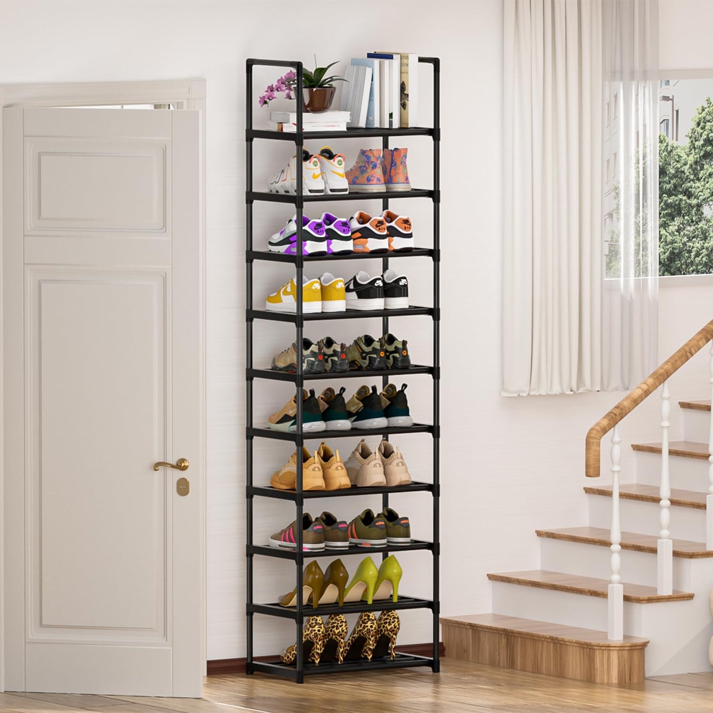 Shoe Rack, Sturdy Metal Shoe Rack Organizer,Narrow Shoe Rack,Shoe Racks for Closets,Shoes Rack,Shoe Stand,Shoe Shelf