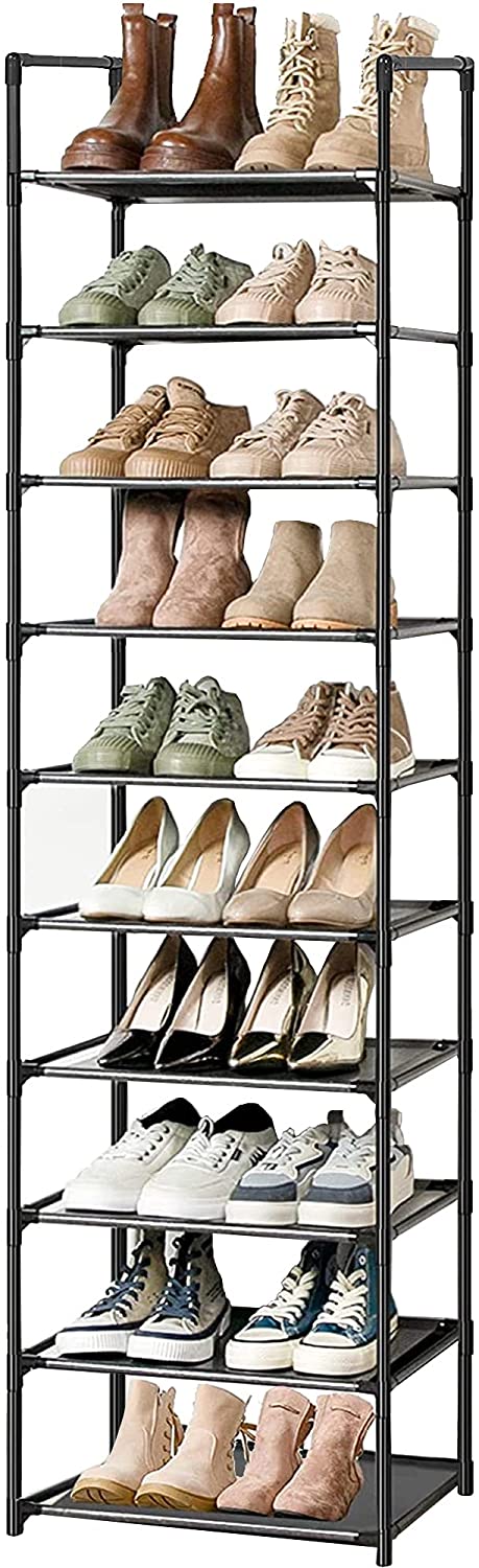 Shoe Rack, Sturdy Shoe Organizer for Closet,Shoe Rack for Closets,Shoe Rack for Entryway,Shoe Storage,Shoe Shelf, Free Standing Shoe Racks(10 Tier)