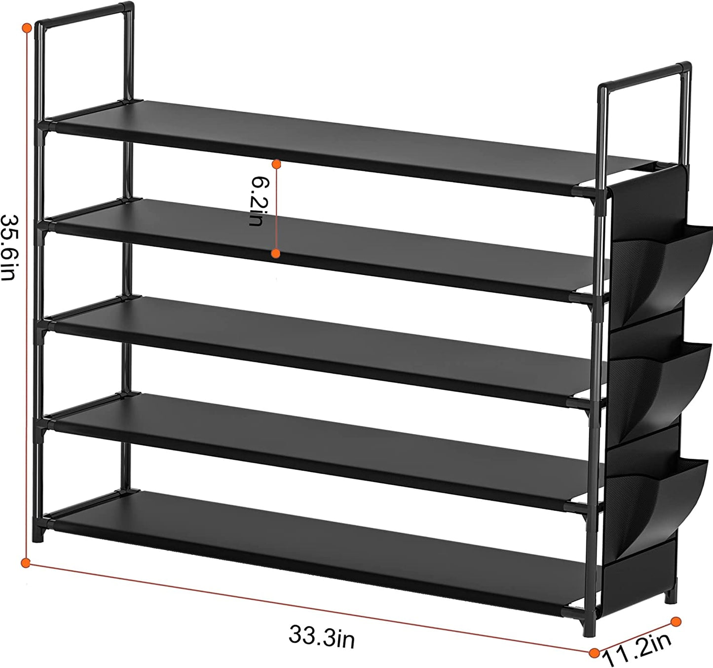 OYREL Shoe Rack 5 Tier Shoe Organizer Shoe Storage 20-25 Pairs Shoe Rack for Closet Shoe Rack Organizer Entryway Shoe Holder Space Saving Shoe Shelf Shoe Stand Large Tall Shoe Tower Garage Door