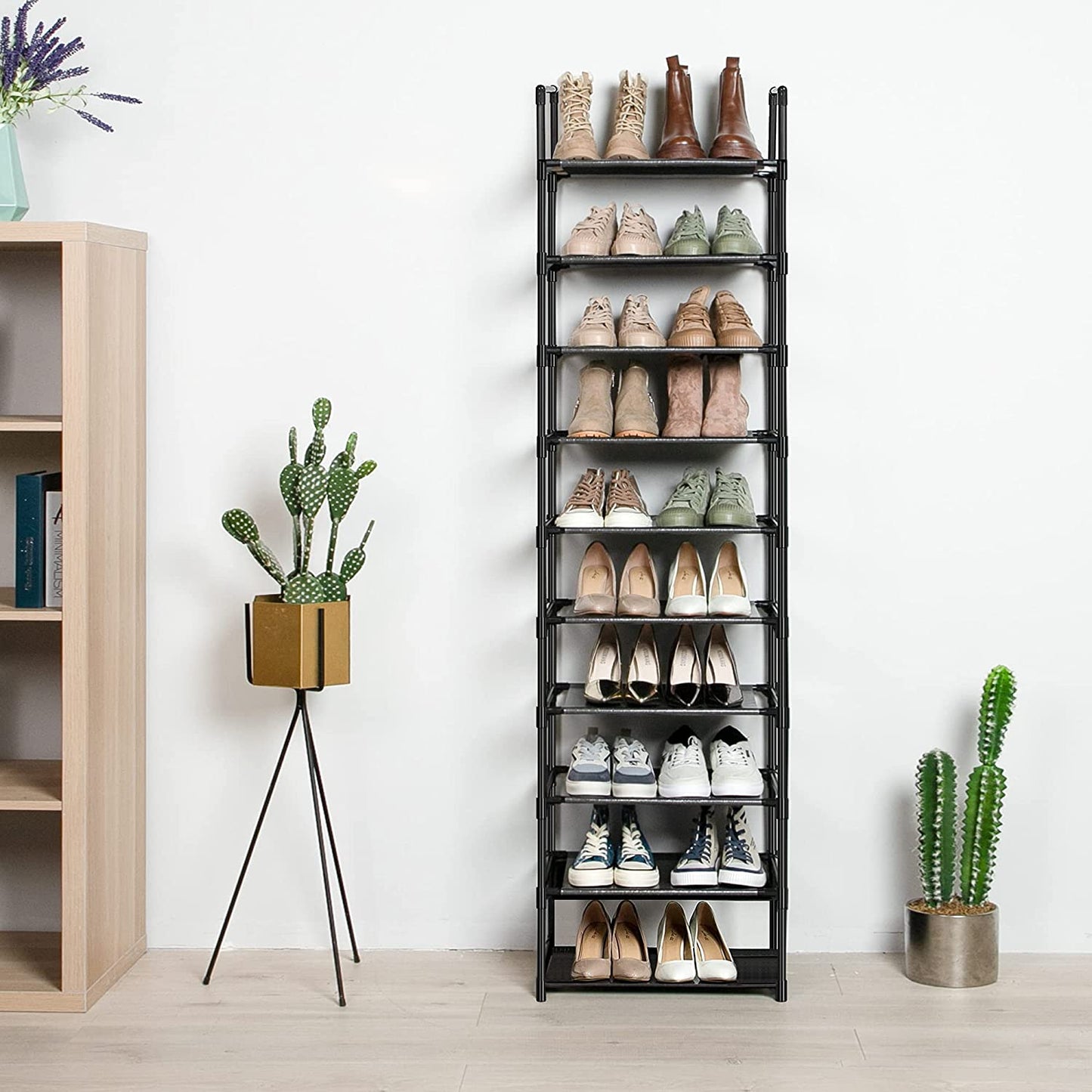 Shoe Rack, Sturdy Shoe Organizer for Closet,Shoe Rack for Closets,Shoe Rack for Entryway,Shoe Storage,Shoe Shelf, Free Standing Shoe Racks(10 Tier)