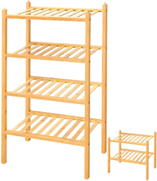 Narrow Shoe Rack for Closet,Sturdy Small Shoe Rack Organizer,4 Tier Stackable Shoe Storage for Small Space,Beautiful Natural Bamboo Shoe Rack Entryway