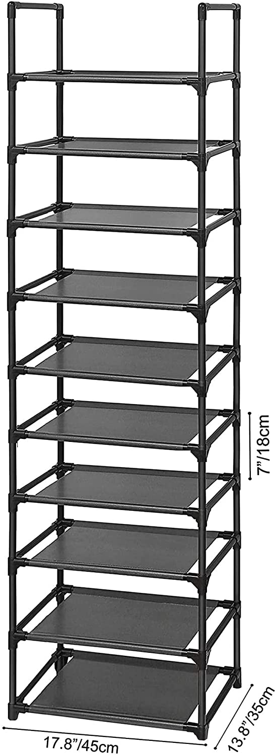 Shoe Rack, Sturdy Shoe Organizer for Closet,Shoe Rack for Closets,Shoe Rack for Entryway,Shoe Storage,Shoe Shelf, Free Standing Shoe Racks(10 Tier)