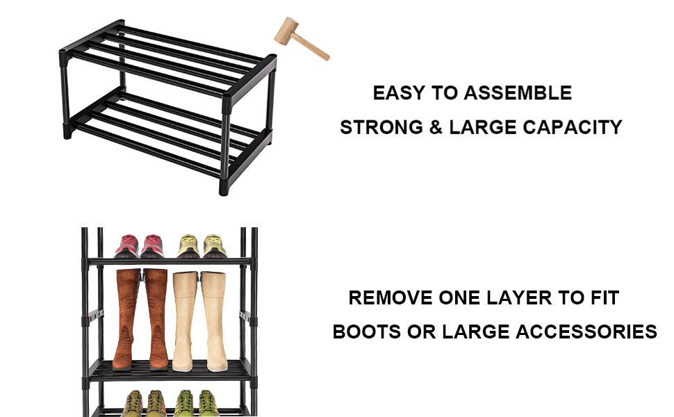 Shoe Rack, Sturdy Metal Shoe Rack Organizer,Narrow Shoe Rack,Shoe Racks for Closets,Shoes Rack,Shoe Stand,Shoe Shelf