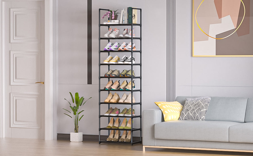 Shoe Rack, Sturdy Metal Shoe Rack Organizer,Narrow Shoe Rack,Shoe Racks for Closets,Shoes Rack,Shoe Stand,Shoe Shelf