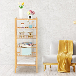 Narrow Shoe Rack for Closet,Sturdy Small Shoe Rack Organizer,4 Tier Stackable Shoe Storage for Small Space,Beautiful Natural Bamboo Shoe Rack Entryway