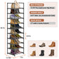 OYREL Shoe Rack, Upgrade Plus Narrow Shoes Storage Organizer, Any Shoes & Boots, Sturdy Metal 10 Tier Tall Organizers Shelf for Closets, Entryway, Stackable Free Standing Racks, Small Space, Bedroom