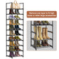 OYREL Shoe Rack, Upgrade Plus Narrow Shoes Storage Organizer, Any Shoes & Boots, Sturdy Metal 10 Tier Tall Organizers Shelf for Closets, Entryway, Stackable Free Standing Racks, Small Space, Bedroom