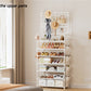 Shoe Rack 7 Tier Shoe Organizer Storage 21-28 Pairs Closet Shoes Rack for Front Door Entrance Shoe Rack Organizer with Hooks Side Pocket Entryway Large Capacity Shoe Shelf Tower Garage
