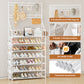 OYREL Shoe Rack 7 Tier Sturdy Shoe Racks for Closet Shoes Organizer for 28-35 Pairs Large Capacity Shoe Storage Rack with Multifunctional 5 Hooks and Side Pocket for Entrance Entryway