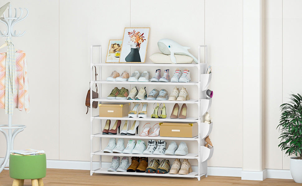 Shoe Rack 7 Tier Shoe Organizer Shoe Storage 28-35Pairs Shoe Rack for Closet Shoe Rack Organizer Entryway Shoe Holder Space Saving Shoe Shelf Shoe Stand Large Tall Shoe Tower Garage