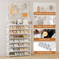 OYREL Shoe Rack 8 Tier Large Shoe Organizer Storage 32-40 Pairs Metal Shoe Storage Rack with Hooks and Side Pocket for Entrance Entryway Closet Shoe Shelf Holder