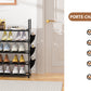 OYREL Étagère à Chaussures à 5 Niveaux Rangement de Chaussures - 20 à 25 Paires - Étagère à Chaussures pour Armoire Organiseur d'entrée - Support à Chaussures Peu encombrant