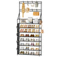 OYREL Shoe Rack 8 Tier Large Shoe Organizer Storage 32-40 Pairs Metal Shoe Storage Rack with Hooks and Side Pocket for Entrance Entryway Closet Shoe Shelf Holder