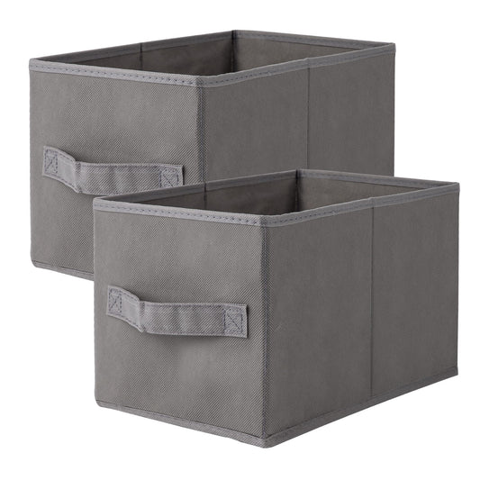 OYREL Storage Bins with Handles, 2 Pack, 7.5 * 11.8 * 7in, Collapsible Non-Woven Fabric Storage Bins for Shelves, Closet Organizers with Handles, Fabric Box for Home