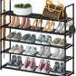 OYREL Shoe Rack for Closet Sturdy Storage Metal Organizer Entryway Shoes Over The Door Shelf Zapateras Free Standing Racks, Large, Black, 5 TIER