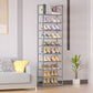 OYREL 10-Tier Metal Shoe Rack, Narrow Shoe Rack Organizer, Sturdy Shoe Shelf for Closets, Entryway, Bedroom, Garage - Silver