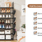 OYREL Étagère à Chaussures à 7 Niveaux - Rangement de Chaussures - 28 à 35 Paires - Étagère à Chaussures pour Armoire - Organiseur d'entrée - Support à Chaussures Peu encombrant