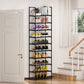 OYREL Shoe Rack, 10 Tier Sturdy Metal Shoe Storage Organizer, Space Saving Narrow Shelf for 10-20 Pairs, Tall Metal Frame Shoe Stand for Entryway, Closet, Garage, Black