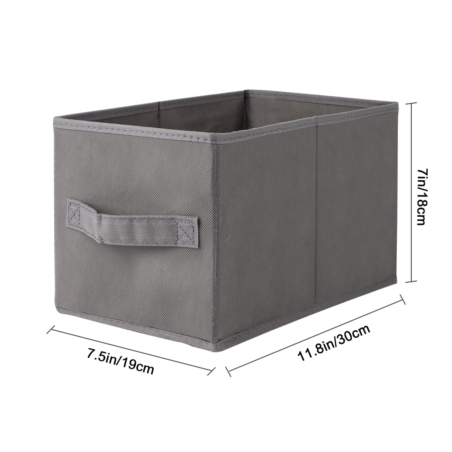 OYREL Storage Bins with Handles, 2 Pack, 7.5 * 11.8 * 7in, Collapsible Non-Woven Fabric Storage Bins for Shelves, Closet Organizers with Handles, Fabric Box for Home
