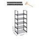OYREL 5 Tier Shoe Rack, Metal Shoe Storage Organiser, Narrow Shoe Shelf for 10-12 Pairs, Space Saving Freestanding Shoes Stand for Hallway, Entryway, Wardrobe, Living Room, Bedroom Black