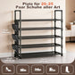 OYREL Schuhregal 5 Ebenen, Große Kapazität Shoe Rack Schuhablage mit Seitentasche für 20-25 Paar Schuhe, Stark Schuhaufbewahrung für Schrank, Flur, Closet, Draußen, 85cm Breit Shoe Storage Schwarz
