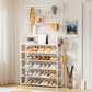 OYREL Shoe Rack 6 Tier Shoes Organizer 24-30 Pairs Shoe Racks for Closet Front Door Entrance Large Capacity Space Saving Shoe Storage Organizer with Multifunctional 5 Hooks and Side Pocket