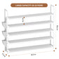 OYREL Shoe Rack 5 Tier 20-25 Pairs Shoes, Shoe Storage Organizer Large with Side Bag Space Saving for Closet, Entryway, Garage, Bedroom Non-Woven Shoe Rack Shelf White