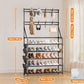 OYREL Shoe Rack 5 Tier Shoe Racks Organizer 20-25 Pairs Shoes Rack for Closet Entrance Shoe Storage Organizer with Hooks and Side Pocket Entryway Shoe Holder Space Saving Free Standing Shoe Racks