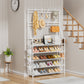 OYREL Shoe Rack 5 Tier Shoe Racks Organizer 20-25 Pairs Shoes Rack for Closet Entrance Shoe Storage Shelf with Hooks and Side Pocket Entryway Shoe Holder Space Saving Free Standing Shoe Racks