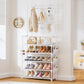 Shoe Rack 5 Tier Shoe Organizer Storage 15-20 Pairs Shoes Rack for Closet Entrance Shoe Rack Organizer with Hooks and Side Pocket Entryway Shoe Holder Space Saving Free Standing Shoe Racks