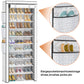 OYREL Shoes Rack 10 Tier Tall Shoe Rack with Storage Pockets, Fabric Covered Shoe Racks,Metal Shoes Rack Organizer for Closets,Bedroom, Garage