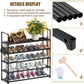 OYREL Shoe Rack for Closet Sturdy Storage Metal Organizer Entryway Shoes Over The Door Shelf Zapateras Free Standing Racks, Large, Black, 5 TIER