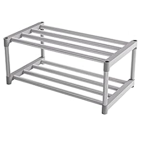 OYREL 10-Tier Metal Shoe Rack, Narrow Shoe Rack Organizer, Sturdy Shoe Shelf for Closets, Entryway, Bedroom, Garage - Silver