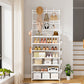 Shoe Rack 7 Tier Shoe Organizer Storage 21-28 Pairs Closet Shoes Rack for Front Door Entrance Shoe Rack Organizer with Hooks Side Pocket Entryway Large Capacity Shoe Shelf Tower Garage