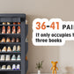 OYREL Shoes Rack 10 Tier Tall Shoe Rack with Storage Pockets, Fabric Covered Shoe Racks,Metal Shoes Rack Organizer for Closets,Bedroom, Garage