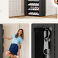 OYREL Large Shoe Rack, Black, 6 Side Pockets, 23.6" Wide x 11.4" Deep x 68.9" Tall, 36-41 Pairs of Shoes