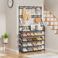OYREL Shoe Rack 5 Tier Shoe Racks Organizer 20-25 Pairs Shoes Rack for Closet Entrance Shoe Storage Organizer with Hooks and Side Pocket Entryway Shoe Holder Space Saving Free Standing Shoe Racks