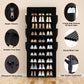 OYREL Shoe Rack with Cover 10+1 Tier Tall 36-41 Pairs with 6 Side Pockets Large Storage Capacity Dustproof Shoes Storage for Closet Entryway, Sturdy Black Shoe Organizer Stand Shelf