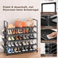 OYREL Schuhregal 5 Ebenen, Große Kapazität Shoe Rack Schuhablage mit Seitentasche für 20-25 Paar Schuhe, Stark Schuhaufbewahrung für Schrank, Flur, Closet, Draußen, 85cm Breit Shoe Storage Schwarz