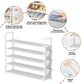 OYREL Shoe Rack 5 Tier 20-25 Pairs Shoes, Shoe Storage Organizer Large with Side Bag Space Saving for Closet, Entryway, Garage, Bedroom Non-Woven Shoe Rack Shelf White