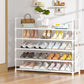 OYREL Shoe Rack 5 Tier 20-25 Pairs Shoes, Shoe Storage Organizer Large with Side Bag Space Saving for Closet, Entryway, Garage, Bedroom Non-Woven Shoe Rack Shelf White