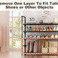 OYREL Shoe Rack 5 Tier 20-25 Pairs Shoes, Shoe Storage Organizer Large with Side Bag Space Saving for Closet, Entryway, Garage, Bedroom Non-Woven Shoe Rack Shelf Black