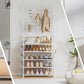 Shoe Rack 5 Tier Shoe Organizer Storage 15-20 Pairs Shoes Rack for Closet Entrance Shoe Rack Organizer with Hooks and Side Pocket Entryway Shoe Holder Space Saving Free Standing Shoe Racks