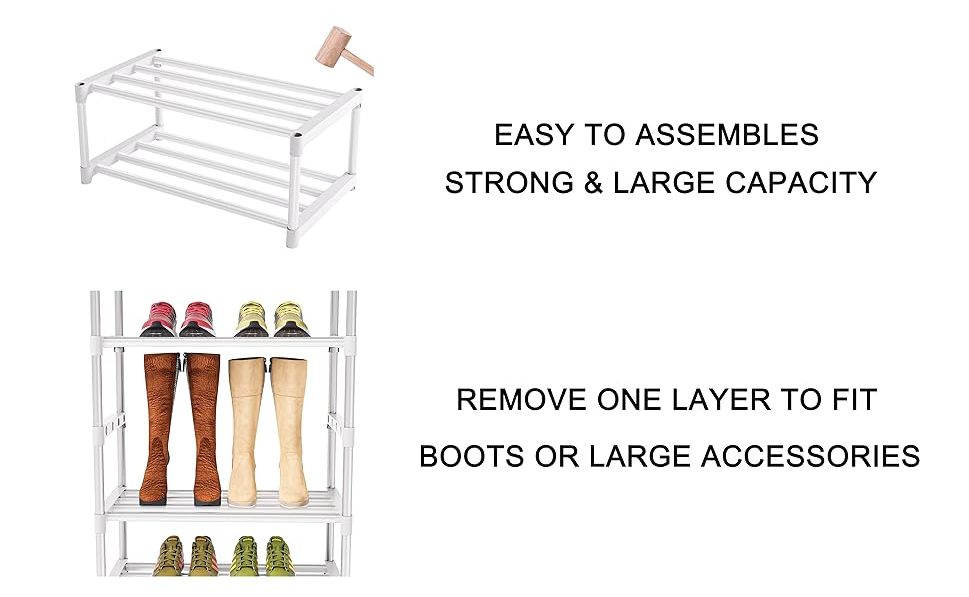 OYREL Tall Shoe Rack for Narrow Space,10 Tier Stackable Shoe Storage Organiser Large Capacity 20-25 Pairs,Premium Metal Frame Shoe Stand,Detachable Shoe Shelf for Hallway,Dressing Room,Bedroom,Closet