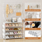 OYREL Shoe Rack 5 Tier Shoe Racks Organizer 20-25 Pairs Shoes Rack for Closet Entrance Shoe Storage Shelf with Hooks and Side Pocket Entryway Shoe Holder Space Saving Free Standing Shoe Racks